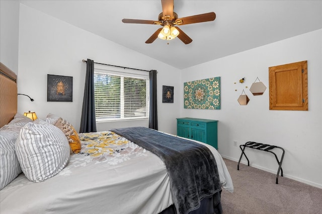 53401 Timberview Rd, North Fork, CA 93643 - bedroom featuring lofted ceiling, light carpet, and a ceiling fan