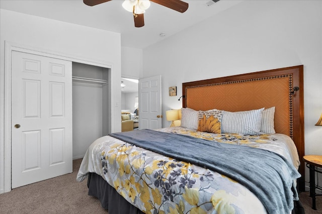 53401 Timberview Rd, North Fork, CA 93643 - bedroom with carpet flooring, a closet, and ceiling fan
