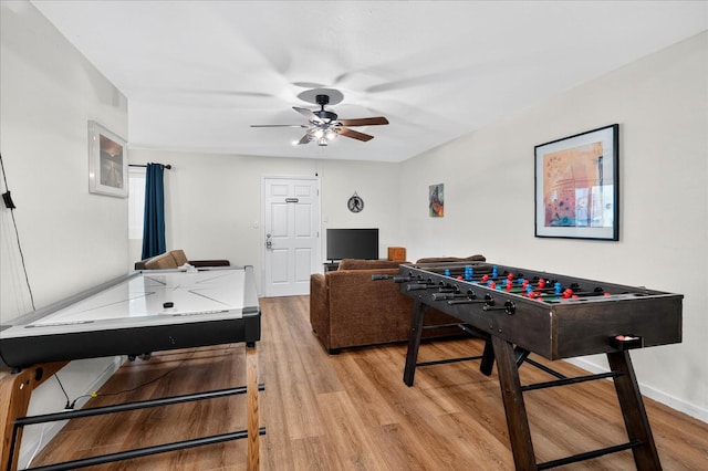 53401 Timberview Rd, North Fork, CA 93643 - recreation room with a ceiling fan and light wood finished floors
