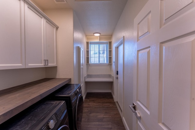1963 Rialto Ct, Clovis, CA 93611 - washroom with separate washer and dryer, cabinet space, and dark wood-style flooring