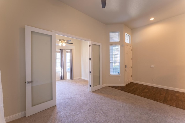 1963 Rialto Ct, Clovis, CA 93611 - entryway with a ceiling fan, dark carpet, and recessed lighting