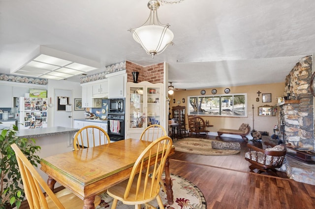 44810 Douglas Rd S, Coarsegold, CA 93614 - dining area featuring wood finished floors and ceiling fan
