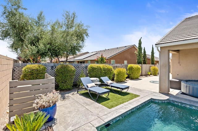 1397 N Redington Ave, Clovis, CA 93619 - view of swimming pool featuring a fenced backyard and a patio