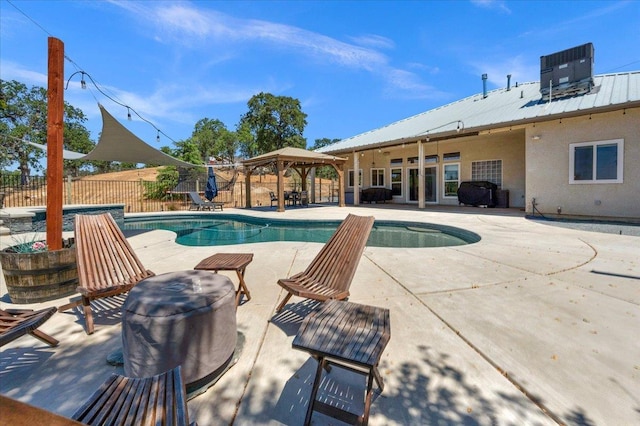 34503 Backbone Rd, Auberry, CA 93602 - view of pool featuring a gazebo and a patio area