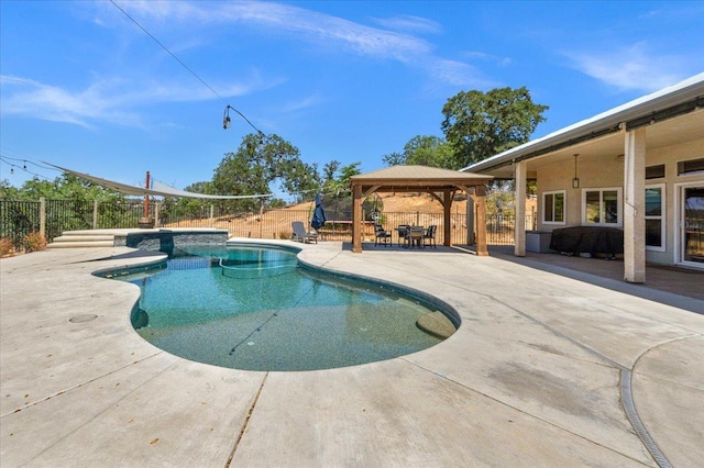 34503 Backbone Rd, Auberry, CA 93602 - view of pool featuring a gazebo, a patio, and a fenced backyard