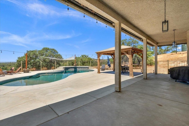 34503 Backbone Rd, Auberry, CA 93602 - view of pool with a gazebo, a patio area, and area for grilling