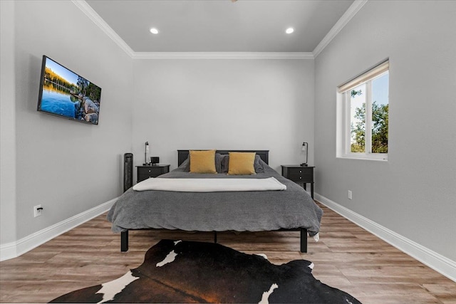 34503 Backbone Rd, Auberry, CA 93602 - bedroom featuring ornamental molding, wood finished floors, and recessed lighting