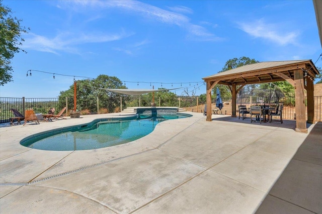 34503 Backbone Rd, Auberry, CA 93602 - view of swimming pool featuring a gazebo, a patio, and a fenced backyard