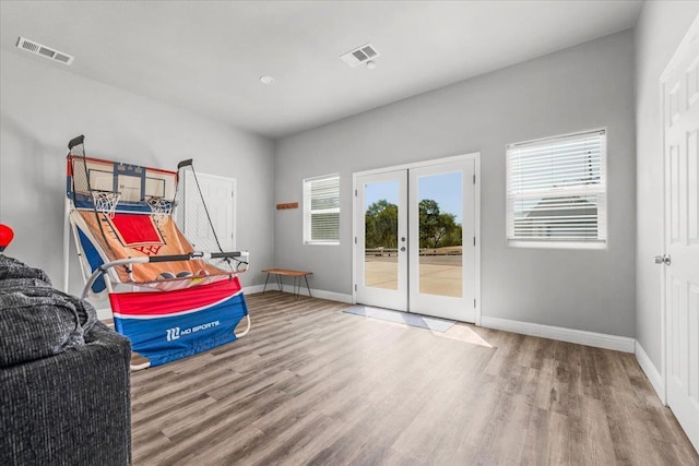 34503 Backbone Rd, Auberry, CA 93602 - recreation room featuring wood finished floors and french doors