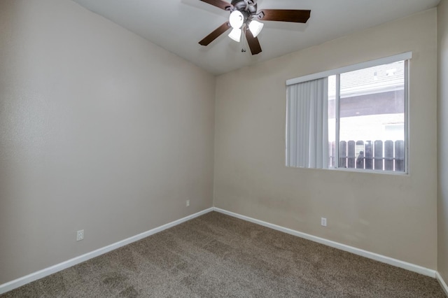5484 W El Paso Ave, Fresno, CA 93722 - carpeted spare room with baseboards and a ceiling fan