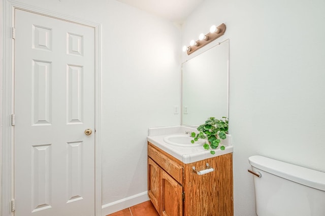 6355 N Cleo Ave, Fresno, CA 93722 - half bathroom featuring vanity and tile patterned floors