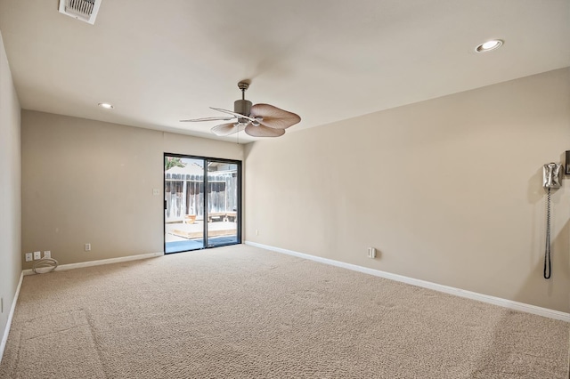 1702 W Bullard Unit 105, Fresno, CA 93711 - carpeted empty room featuring ceiling fan and recessed lighting