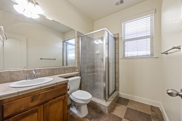 5929 N La Paz Ave, Fresno, CA 93723 - bathroom with a stall shower, vanity, and tile patterned flooring