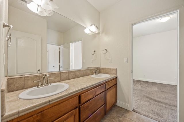 5929 N La Paz Ave, Fresno, CA 93723 - full bathroom with double vanity and tile patterned floors