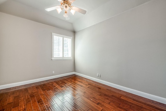 218 W Hubert Ct, Fresno, CA 93711 - spare room featuring dark wood-style floors, ceiling fan, and lofted ceiling