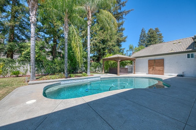 218 W Hubert Ct, Fresno, CA 93711 - swimming pool featuring a gazebo and a patio