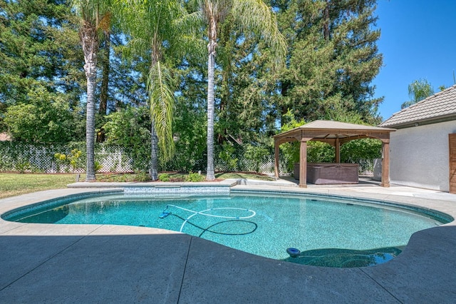 218 W Hubert Ct, Fresno, CA 93711 - view of swimming pool featuring a gazebo and a patio