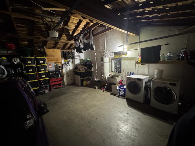 4615 E Hamilton Ave E, Fresno, CA 93702 - garage featuring separate washer and dryer and water heater