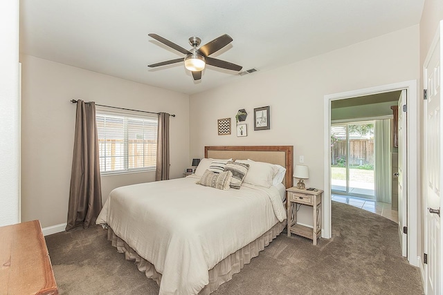 4950 W Minarets Ave, Fresno, CA 93722 - bedroom with carpet and ceiling fan