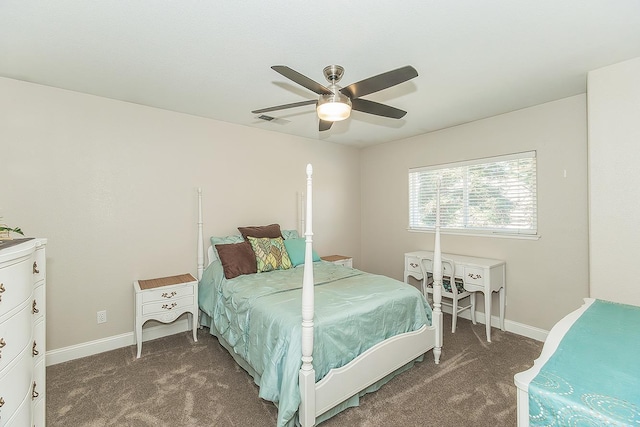 4950 W Minarets Ave, Fresno, CA 93722 - carpeted bedroom featuring baseboards and ceiling fan
