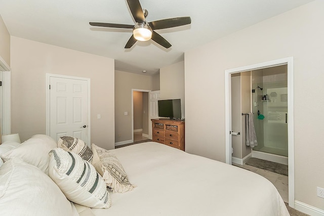 4950 W Minarets Ave, Fresno, CA 93722 - bedroom with ensuite bath and ceiling fan