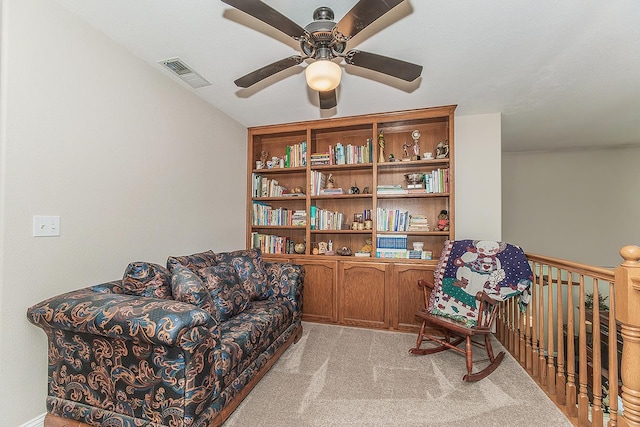 4950 W Minarets Ave, Fresno, CA 93722 - sitting room with a ceiling fan and light carpet