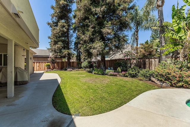 4950 W Minarets Ave, Fresno, CA 93722 - fenced backyard with a patio