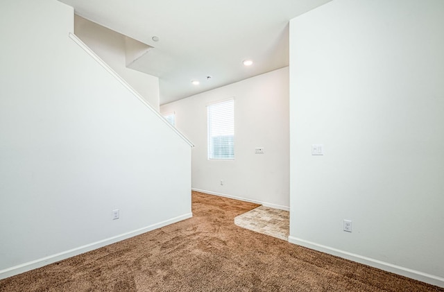 2354 S Garden, Fresno, CA 93725 - spare room with carpet floors, stairway, and recessed lighting