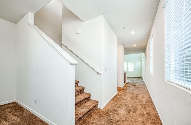 2354 S Garden, Fresno, CA 93725 - staircase with carpet flooring and recessed lighting