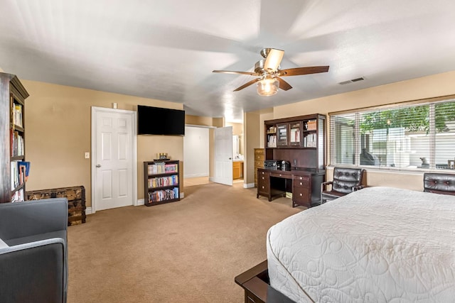 6421 S Greenwood Ave, Del Rey, CA 93616 - bedroom featuring light colored carpet and ceiling fan