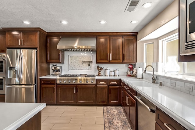 6421 S Greenwood Ave, Del Rey, CA 93616 - kitchen featuring stainless steel appliances, extractor fan, light countertops, and recessed lighting