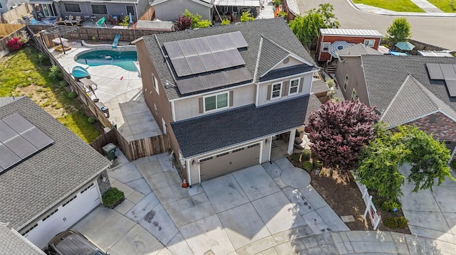 6236 E Garland Ave, Fresno, CA 93727 - view from above of property featuring a pool area