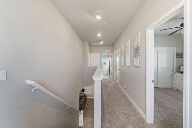6236 E Garland Ave, Fresno, CA 93727 - corridor featuring an upstairs landing and carpet floors