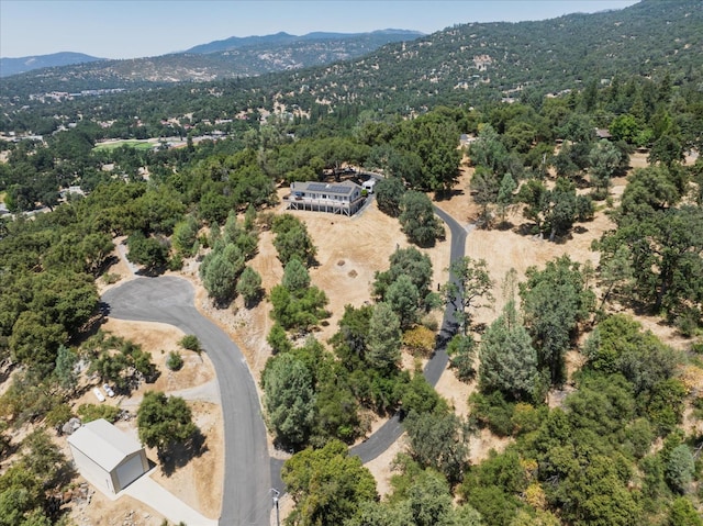 39397 Moonray Ln, Oakhurst, CA 93644 - aerial overview of property's location with a mountainous background