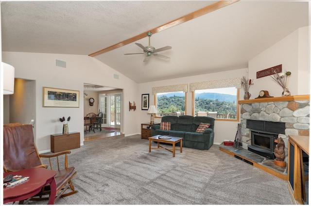 39397 Moonray Ln, Oakhurst, CA 93644 - carpeted living area featuring ceiling fan and baseboards