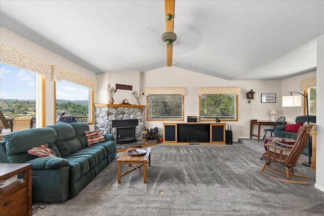 39397 Moonray Ln, Oakhurst, CA 93644 - living room with ceiling fan and carpet floors