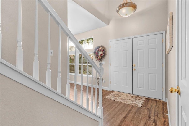 6164 W Keats, Fresno, CA 93723 - entryway with wood finished floors and stairs