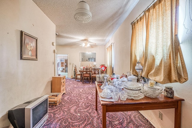 25 W Dinuba Ave, Fresno, CA 93706 - interior space featuring a textured ceiling and carpet floors