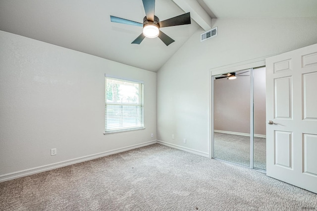 591 E Warwick Ave, Fresno, CA 93720 - unfurnished bedroom featuring carpet floors, ceiling fan, and a closet