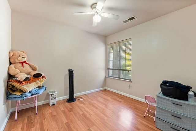 539 Chablis Ave, Madera, CA 93637 - office area featuring wood finished floors and ceiling fan