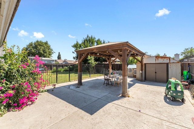 539 Chablis Ave, Madera, CA 93637 - fenced backyard with a shed, a gazebo, and a patio