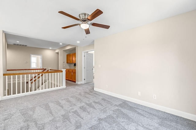 2234 E Serena Ave, Fresno, CA 93720 - empty room featuring a ceiling fan, light carpet, and recessed lighting