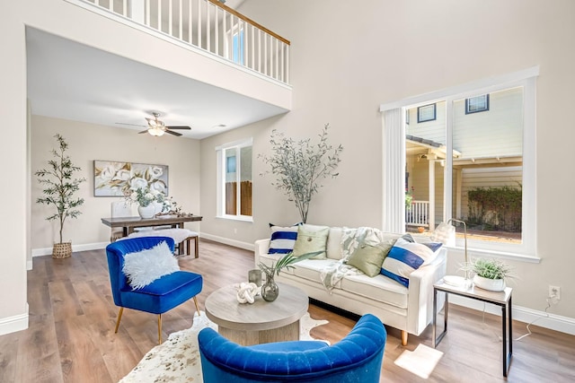 2234 E Serena Ave, Fresno, CA 93720 - living area with wood finished floors and a ceiling fan