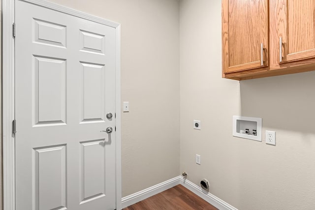 2234 E Serena Ave, Fresno, CA 93720 - laundry room with dark wood-type flooring, cabinet space, washer hookup, and electric dryer hookup