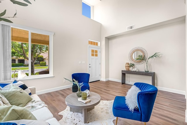 2234 E Serena Ave, Fresno, CA 93720 - living area with wood finished floors and a high ceiling
