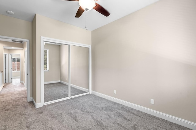 2234 E Serena Ave, Fresno, CA 93720 - unfurnished bedroom with carpet floors, a closet, and ceiling fan