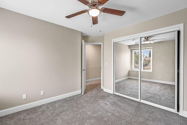 2234 E Serena Ave, Fresno, CA 93720 - unfurnished bedroom with carpet flooring, a closet, and a ceiling fan