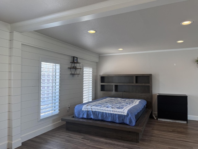 4741 W Mckinley Ave, Fresno, CA 93722 - bedroom with wood finished floors, crown molding, and recessed lighting