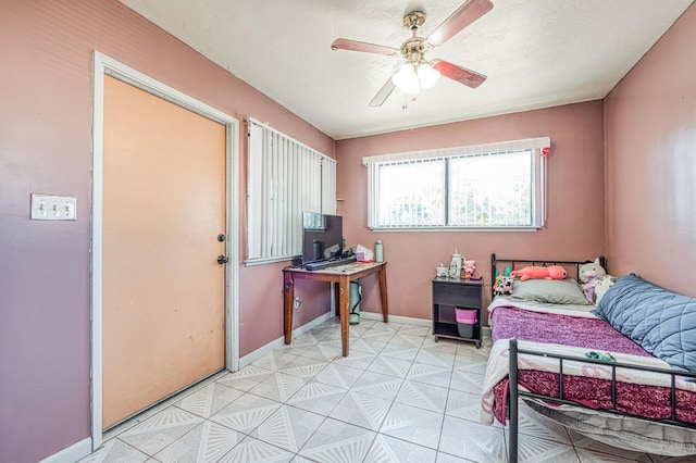 2323 E University, Fresno, CA 93703 - bedroom with light floors and a ceiling fan