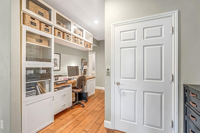 6609 N Dover Ct, Fresno, CA 93711 - office with light wood-style flooring and recessed lighting